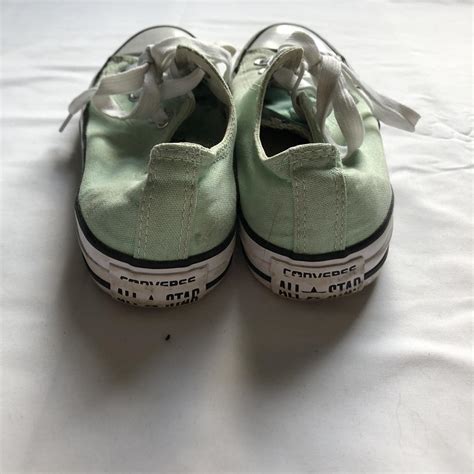 Light green converse Size 4.5 womens Worn a couple... - Depop