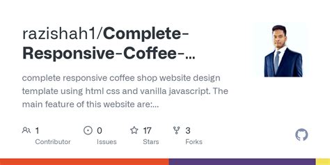 GitHub Razishah1 Complete Responsive Coffee Shop Website Design Using