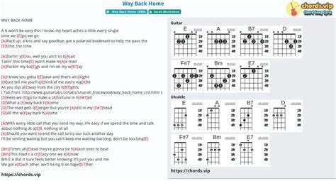 Chord: Way Back Home - tab, song lyric, sheet, guitar, ukulele | chords.vip