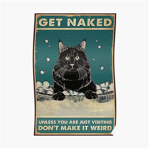 Black Cat Get Naked Poster For Sale By Akubar Redbubble