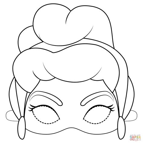 Cinderella Face Coloring Pages