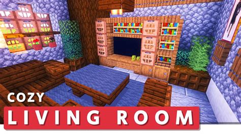 Minecraft Building Tutorial ⛏️ How To Build A Cozy Living Room Youtube