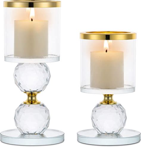 Sziqiqi Support Pour Bougies Piliers En Cristal Chandelier Bougeoir