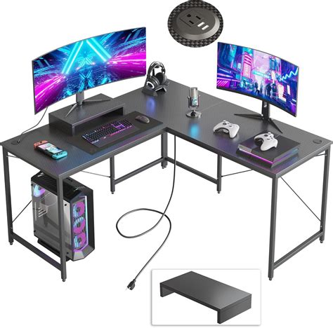 Bestier L Shaped Computer Desk Long Gaming Desk Reversible Corner Desk