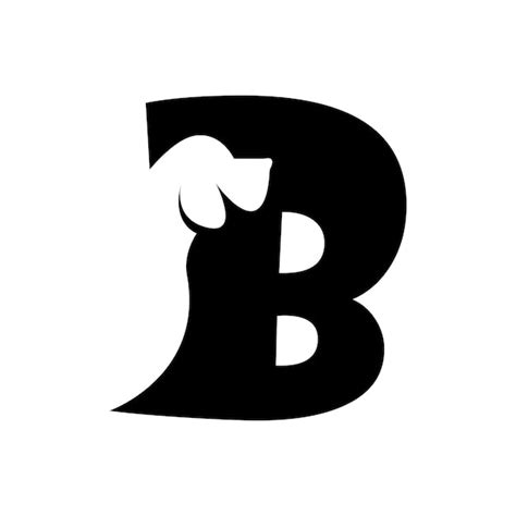 Premium Vector B Letter With A Negative Space Dog Logo