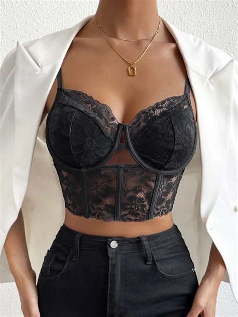 Bustier Crop Lace Cami Top Voile Et Lumiere Online Store