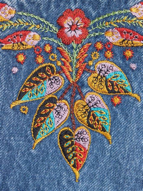 Etro Floral Embroidered Flared Jeans Blue Farfetch