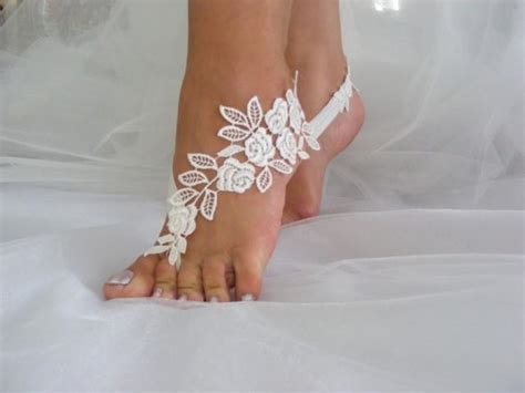 Lace Barefoot Sandals Beach Wedding Sandals Wedding Anklets Summer