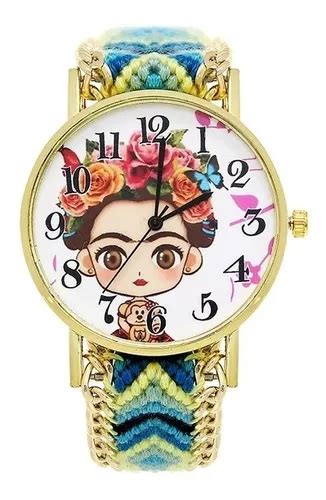 Reloj Para Mujer Frida Kahlo Correa Tejida Multicolor Meses sin interés