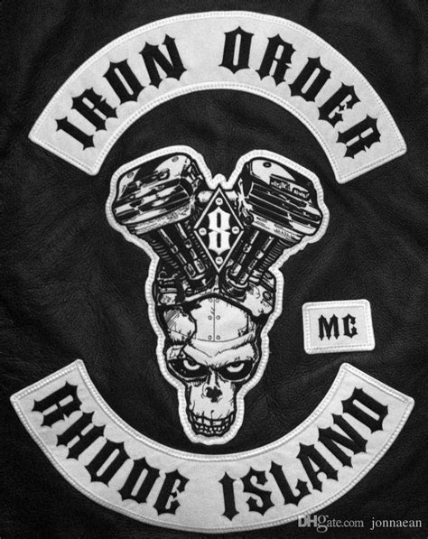 New Arrival Cool Mc Iron Order Rhode Island Embroidery Patch Motorcycle Club Vest Outlaw Biker