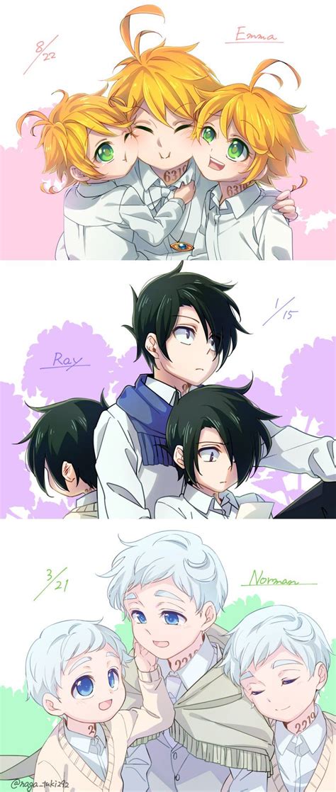 Emma X Ray X Norman Fanart Spoilerless Fanart Ray Emma And Norman At A