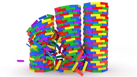 Learn Colors For Children With Building Blocks Demolition With