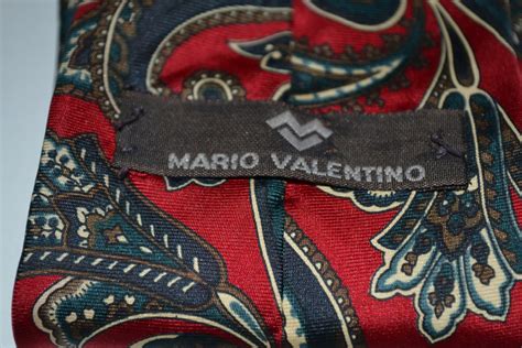 Mario Valentino Vintage Tie 100% Italian Silk Red With - Etsy