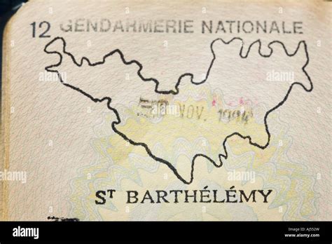 Saint Barthelemy Passport Stamp Stock Photo Alamy