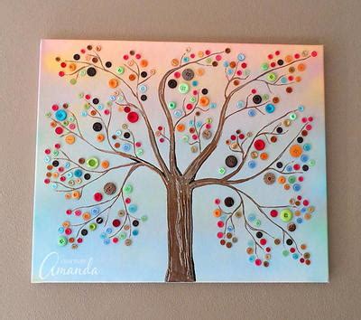 Beautiful Button Tree Art | AllFreeHolidayCrafts.com