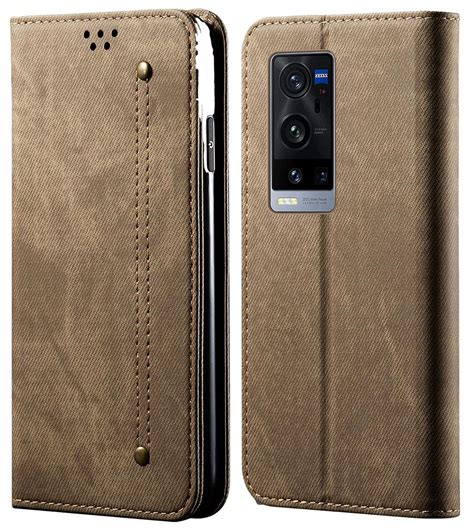 Cubix Denim Flip Cover For Vivo X60 Pro Plus Pro Case Luxury Slim