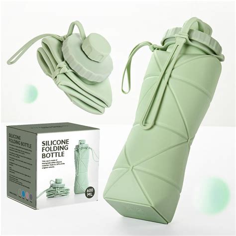 600ml Collapsible Folding Water Bottles For Sports Tumbler Leak Proof