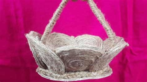 Jute Baskethow To Make Jute Basket Easy Making Of Jute Basket Youtube