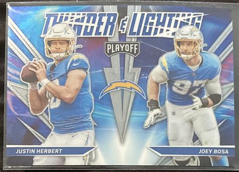 Justin Herbert Joey Bosa Playoff Thunder Lightning Insert