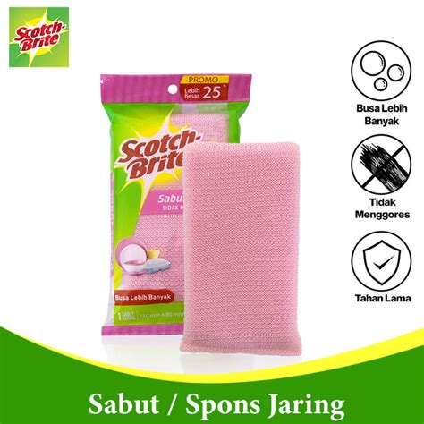 Jual M Scotch Brite Sabut Jaring X X Cm Spons Cuci Piring M Id