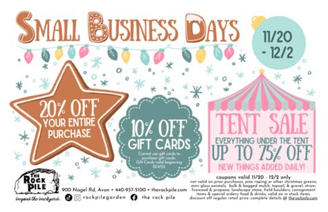 Small Business Days Sale The Rock Pile Garden Center