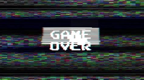 Game Over Glitch Text Animation Versi Stock Video Pond