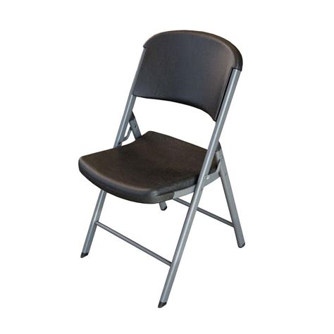 Lifetime Black Plastic Seat Outdoor Safe Folding Chair Set Of