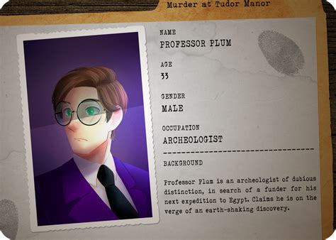 Clue Suspect 6 Professor Plum By Noriyuu On Deviantart