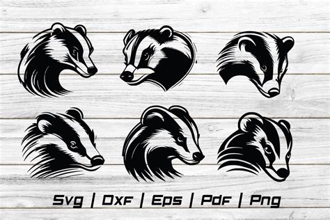 Badger Head Svg Silhouette Cut File Graphic By Jennadesignsstore