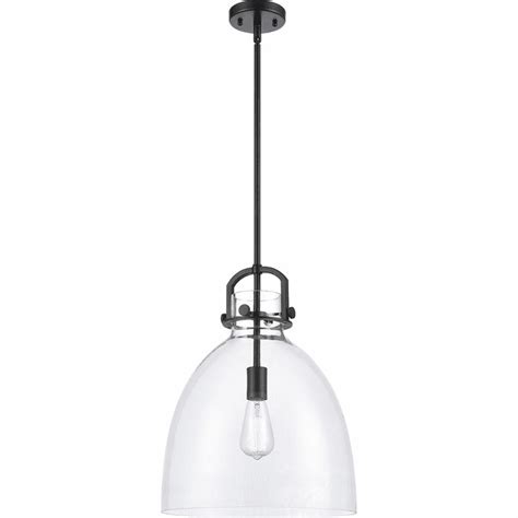 Innovations S Bk Cl Newton Bell Matte Black Led Hanging Light