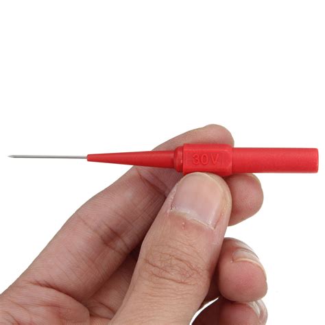 Insulation Piercing Needle Non Destructive Multimeter Test Probes Red Black