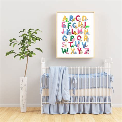 Alphabet Wall Art Printable Wall Art Printable Nursery Etsy