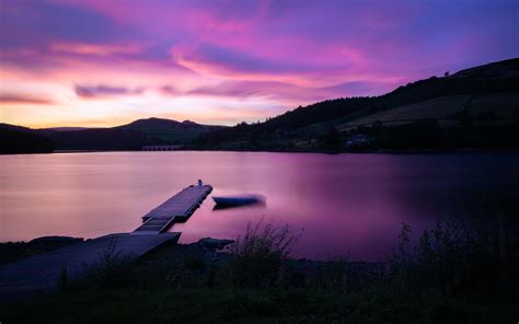 3840x2400 Sunset At Ladybower Reservoir Pier Side 5k 4k Hd 4k