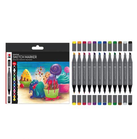 Marabu Graphix Sketch Marker Set Marcadores De Lcool Ponto Das Artes