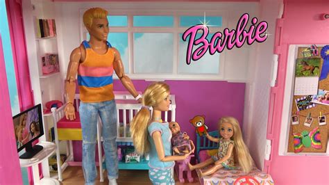 Barbie And Ken In Barbie Dream House W Baby And Barbie Sister Chelsea