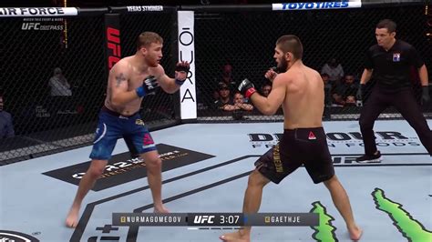 Justin Gaethje Vs Khabib Nurmagomedov Leg Kicks From Gaethje Youtube