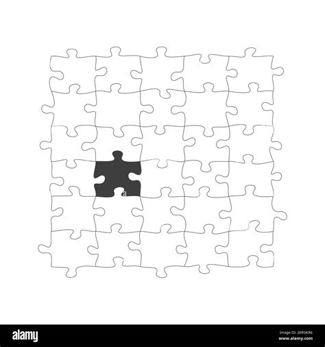 Jigsaw Puzzle With Piece Missing Solve The Puzzle Task Stock Vector