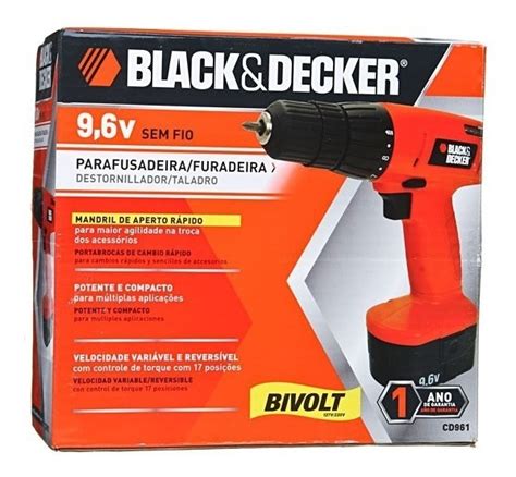 Furadeira Parafusadeira Black Decker Cd961 Bateria 9 6 V R 212 24