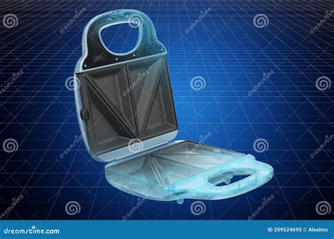 Visualization 3d Cad Model Of Sandwich Toaster Blueprint 3d Rendering