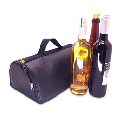 Bolsa Porta Vinho Triplo Wine Bag P Garrafas Couro Preto Em Promo O