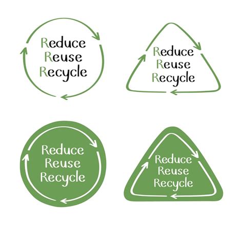 Premium Vector Set Recycling Icon Reduce Reuse Recycle Text Zero