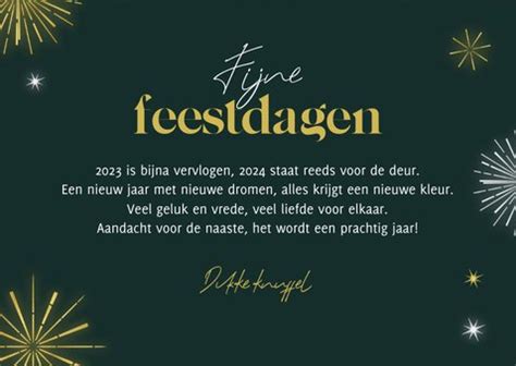 Fijne Kerst Gelukkig 2024 Kerstkaart Vuurwerk Kaartje2go