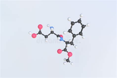 Aspartame Molecule, Ball-and-stick Molecular Conceptual Model. Scientific 3d Rendering Stock ...