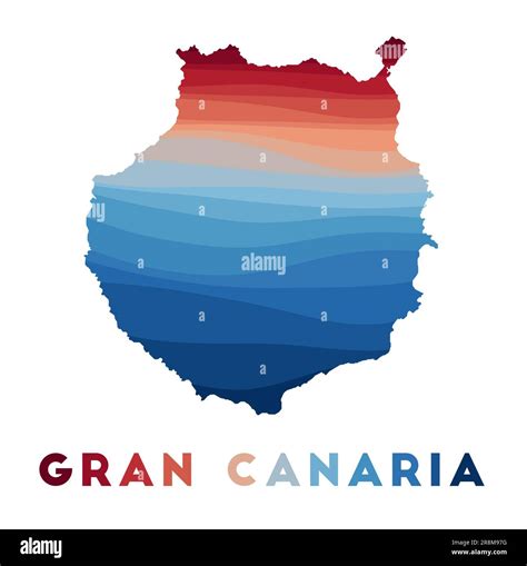 Mapa de Gran Canaria Mapa de la isla con hermosas ondas geométricas en