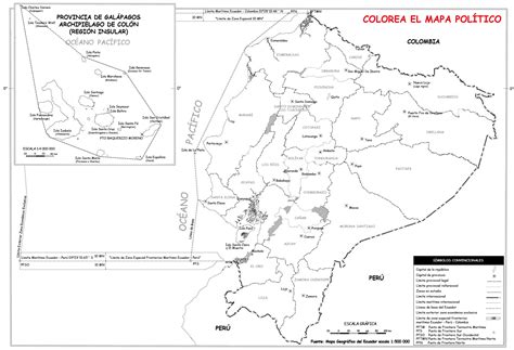 Mapa De Ecuador Con Nombres De Provincias Y Capitales Para Colorear