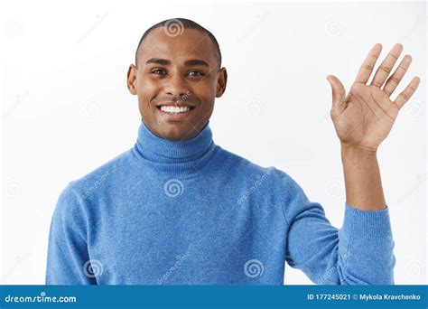 Close Up Portrait Of Happy Friendly Looking Handsome African American