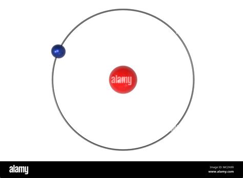 Bohr Model Of Scientific Hydrogen Atom Vector Structure Nucleus Of