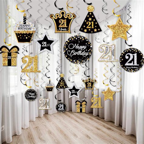 30 Pieces 21st Birthday Party Decorations 21st Birthday