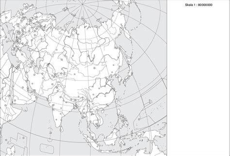 Mapa Azji Konturowa Do Druku Mapa