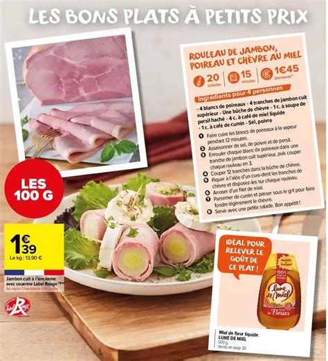 Promo Jambon Cuit à L ancienne Avec Couenne Label Rouge Miel De Fleur